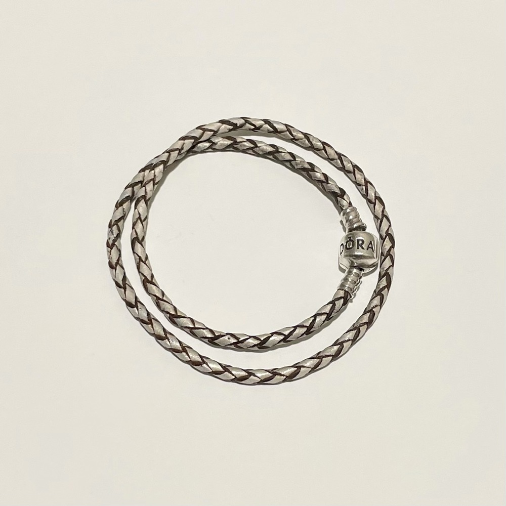 Pandora Champagne Double Leather Wrap Bracelet